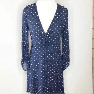 American Eagle Outfitters Navy Polka Dot Dress